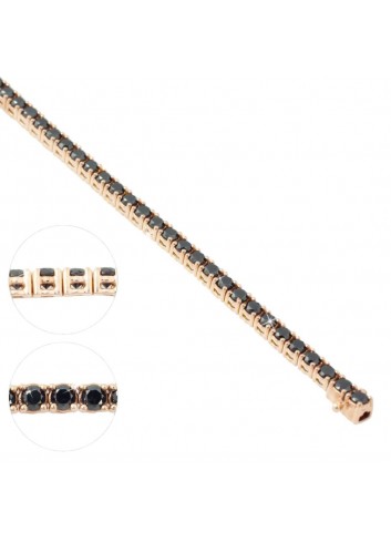 pulsera riviere oro rosa con diamantes negros