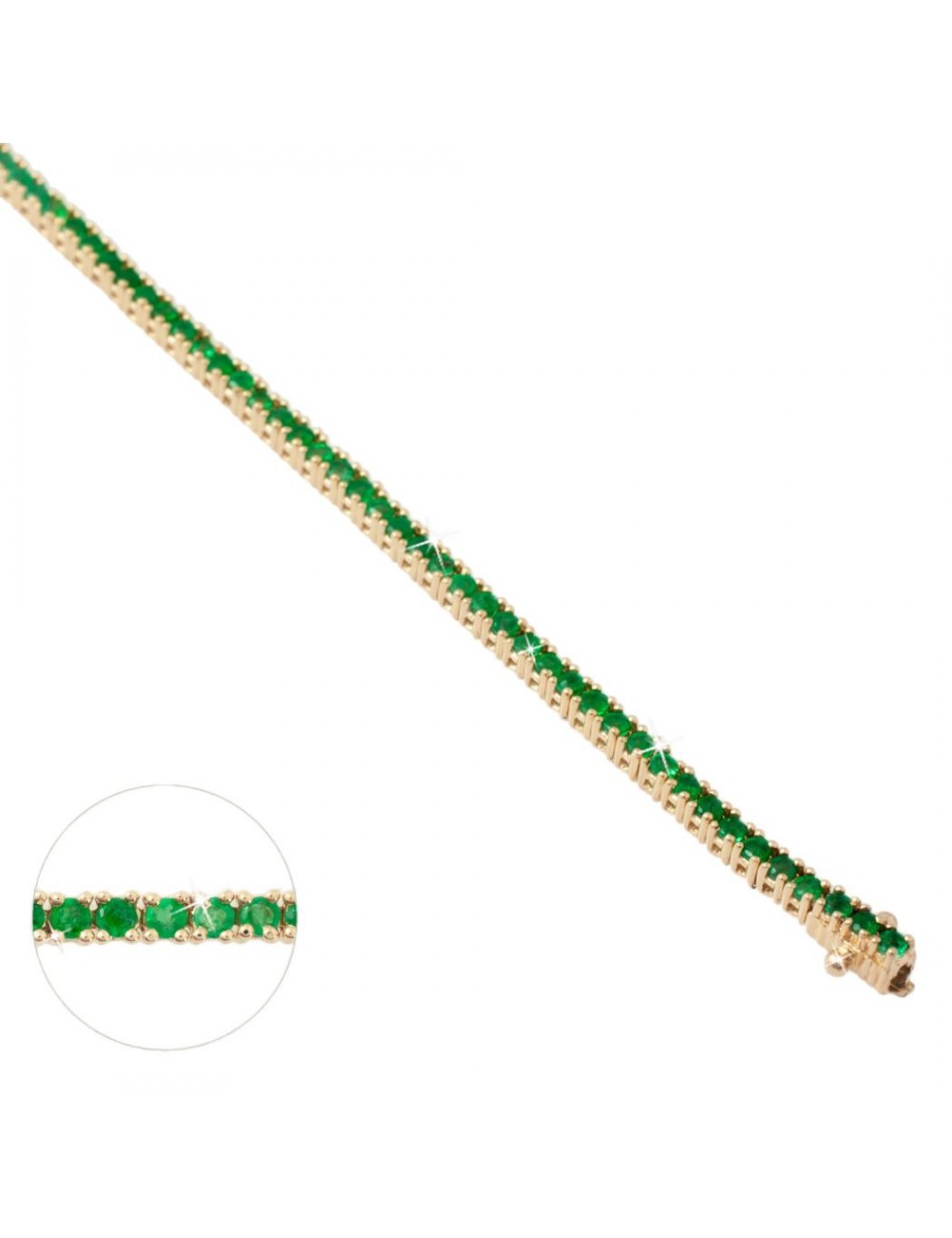 pulsera riviere con esmeraldas