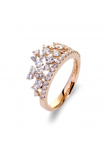 anillo corona oro rosa y diamantes