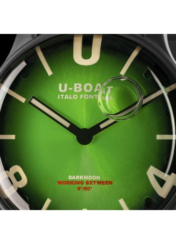 reloj u-boat darkmoon verde, caja negra IPB