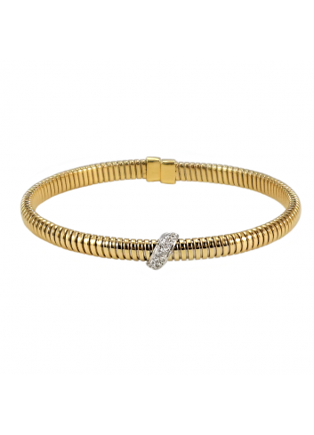pulsera tubogas de oro amarillo y diamantes