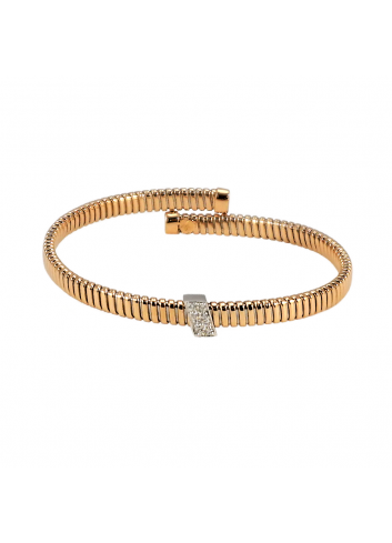 pulsera tubogas de oro rosa y diamantes